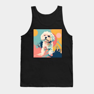 Retro Maltese: Pastel Pup Revival Tank Top